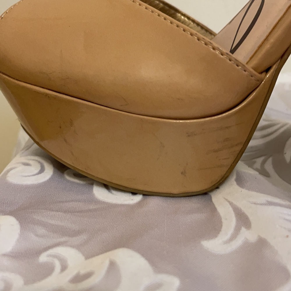 Sam & Libby nude Peep toe heels, good condition - Picture 9 of 9